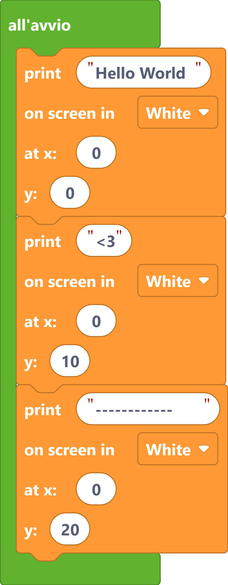 Capture d'écran MakeCode